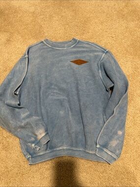 Men's Light Blue Ribbed Crewneck Sweater
